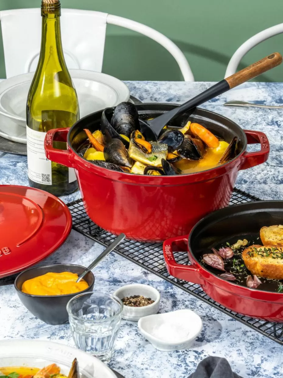 Töpfe-Staub Kochtöpfe La Cocotte aus Gusseisen, 3er-Set Rot, glänzend