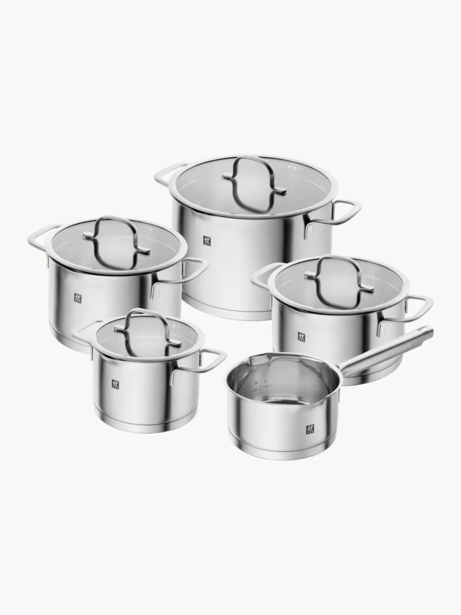 Töpfe-Zwilling Kochtöpfe TrueFlow aus Edelstahl, 5er-Set