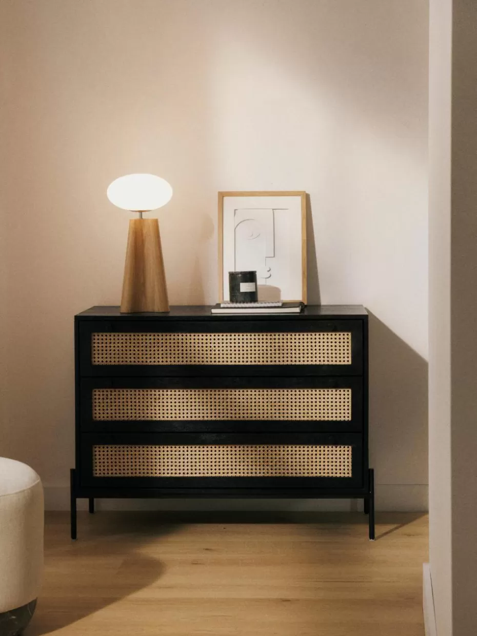 Kommoden & Sideboards | Kommoden & Sideboards-Westwing Collection Kommode Vienna mit Wiener Geflecht Mangoholz, Schwarz