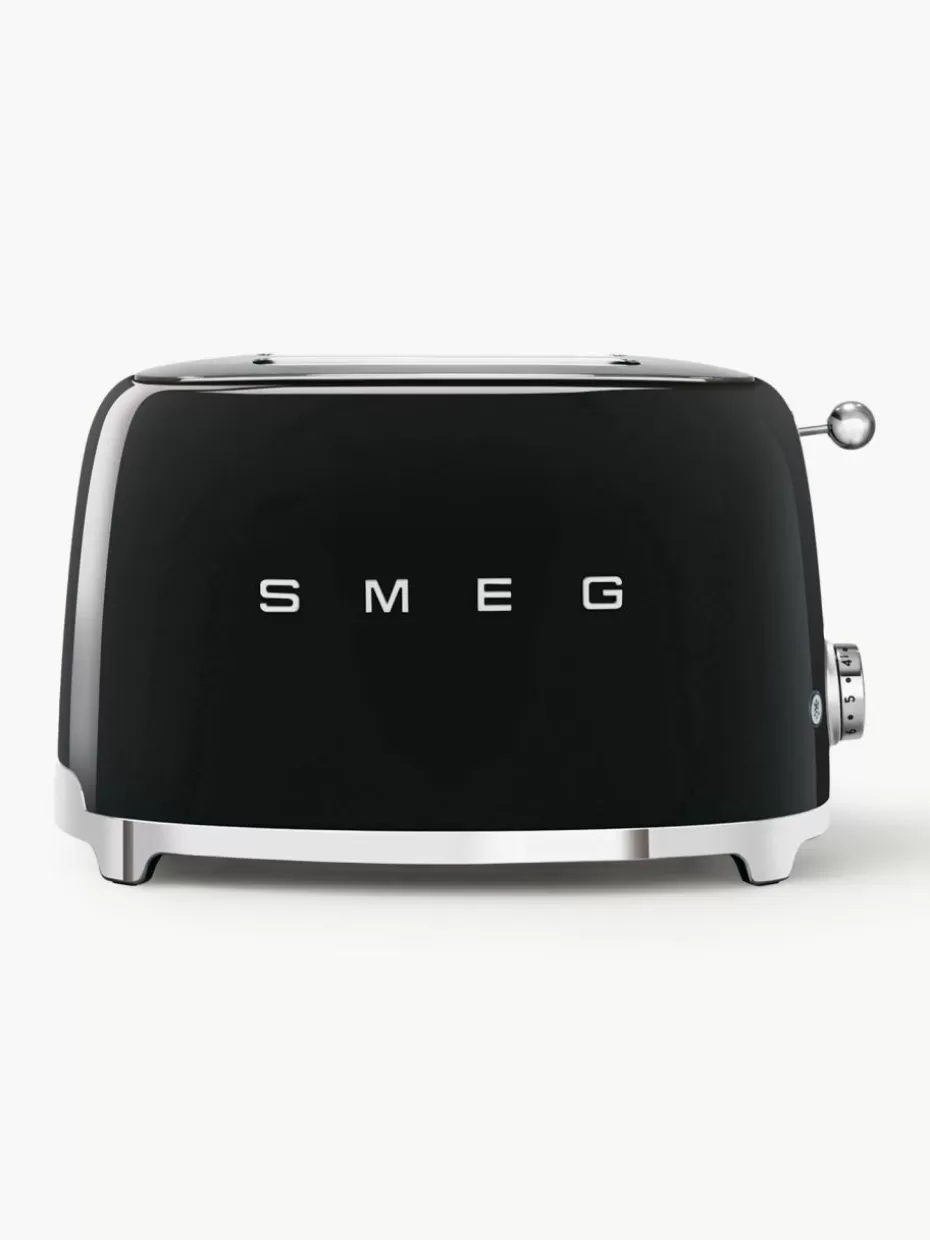 Toaster-Smeg Kompakt Toaster 50's Style Schwarz, glänzend