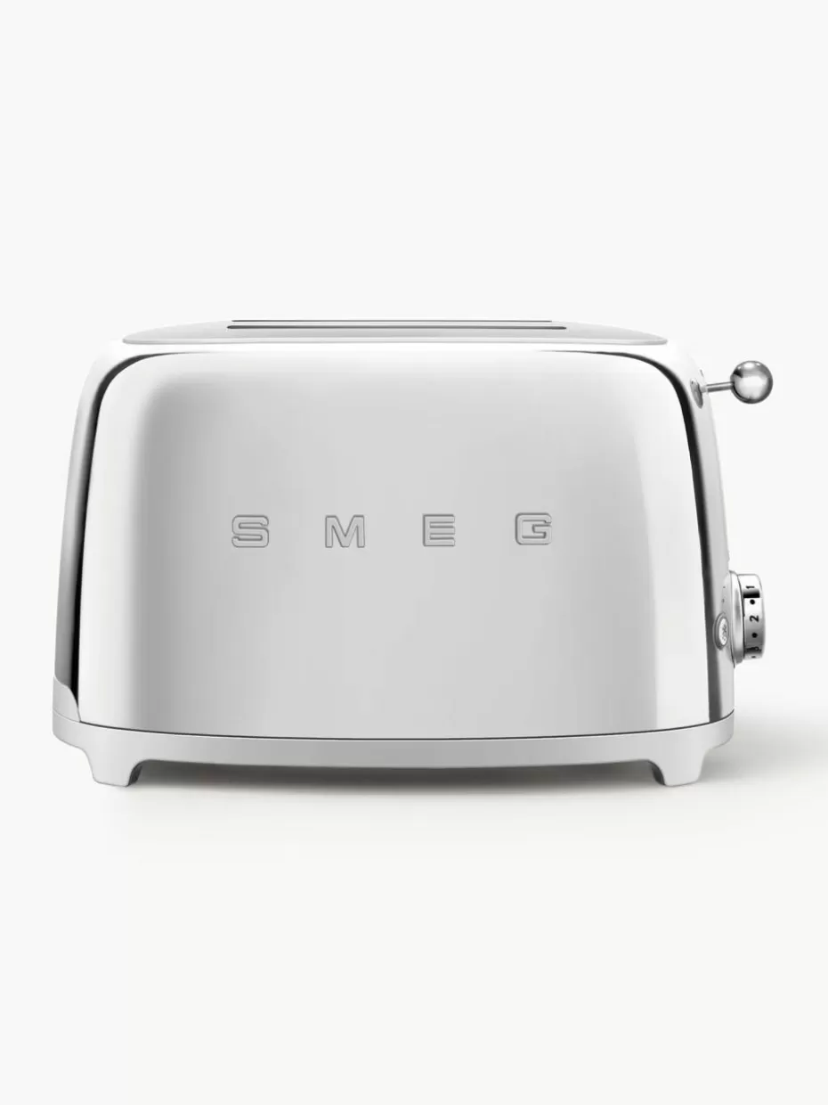 Toaster-Smeg Kompakt Toaster 50's Style Silberfarben, glänzend