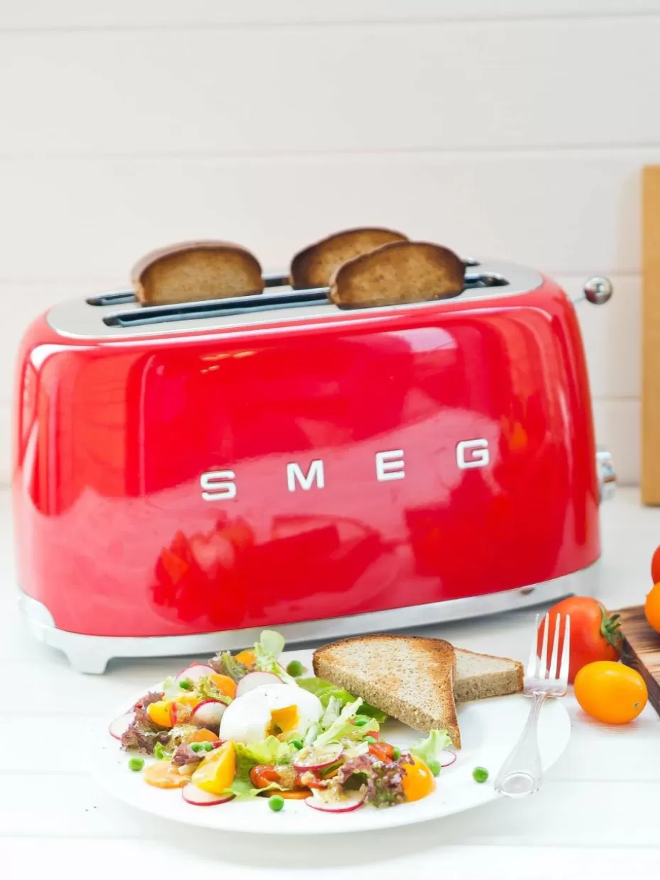 Toaster-Smeg Kompakt Toaster 50's Style Rot, glänzend