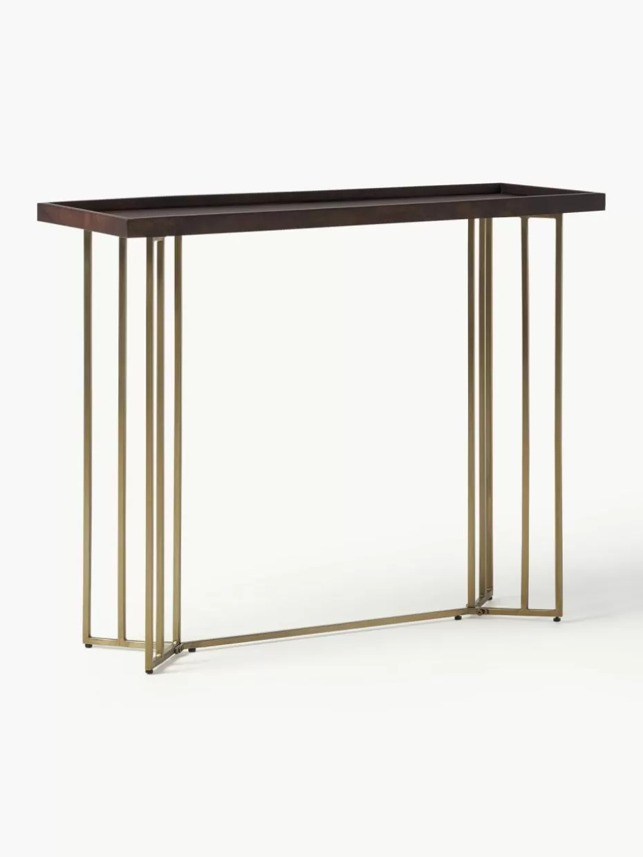 Konsolen | Konsolen-Westwing Collection Konsole Luca aus Mangoholz Mangoholz, Goldfarben