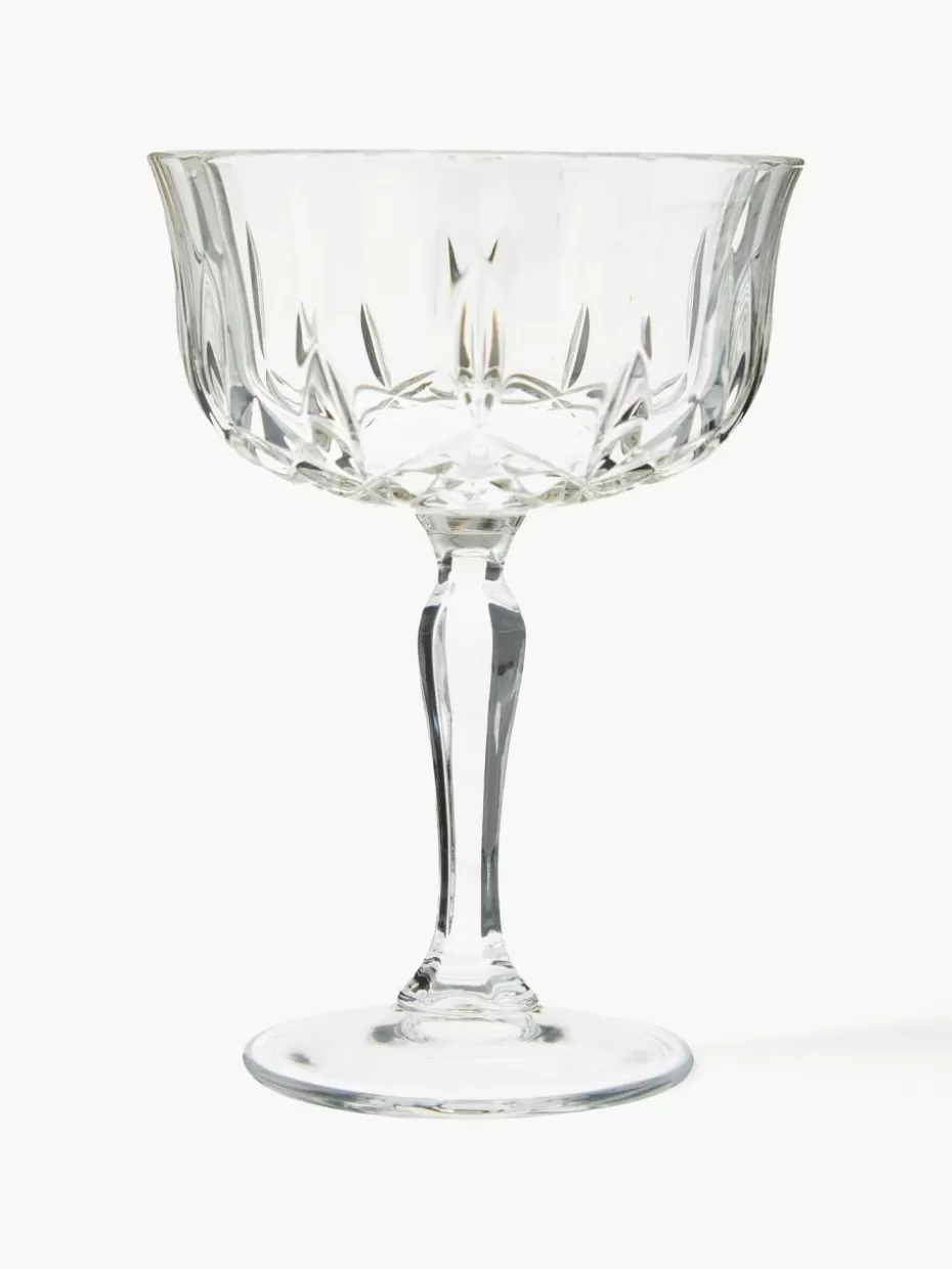 Weihnachtsgeschirr | Festliche Eleganz-RCR Kristall-Champagnerschalen Opera mit Relief, 6 Stück