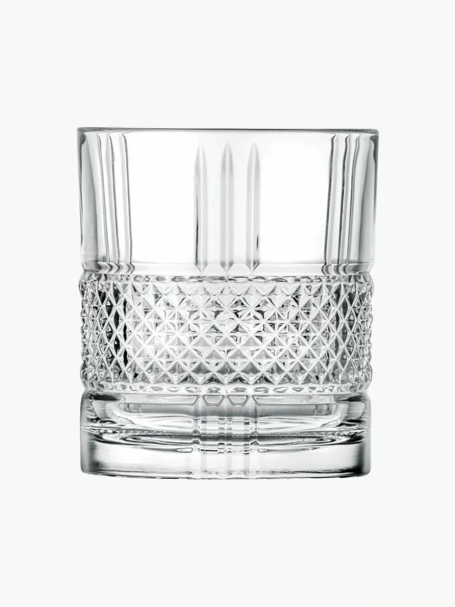Bargläser | Wassergläser-RCR Kristall-Gläser Brillante mit Relief, 6 Stück