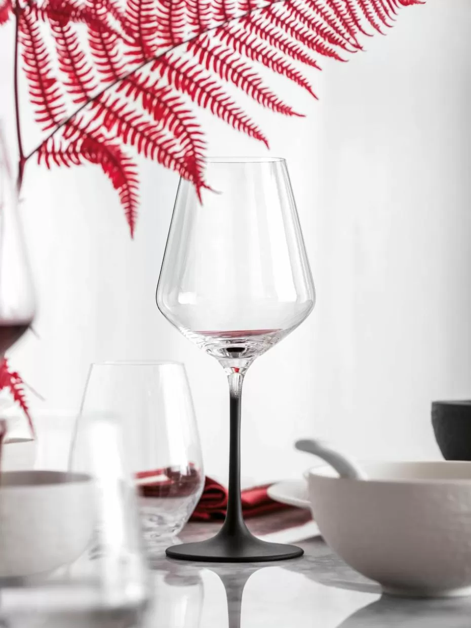 Weingläser-Villeroy & Boch Kristall-Rotweingläser Manufacture Rock, 4 Stück Transparent, Schwarz