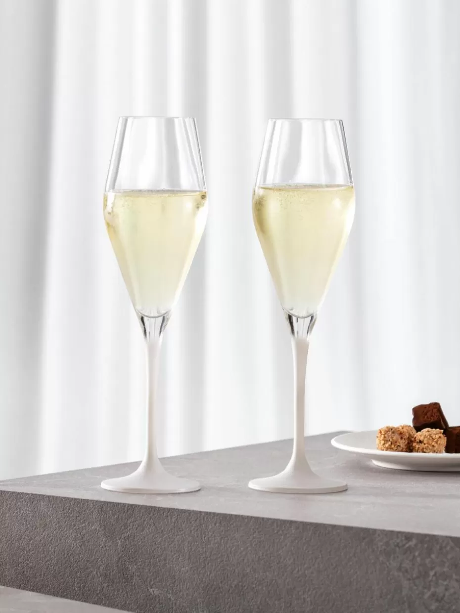 Champagner- & Sektgläser-Villeroy & Boch Kristall-Sektgläser Manufacture Rock, 4 Stück Transparent, Weiß