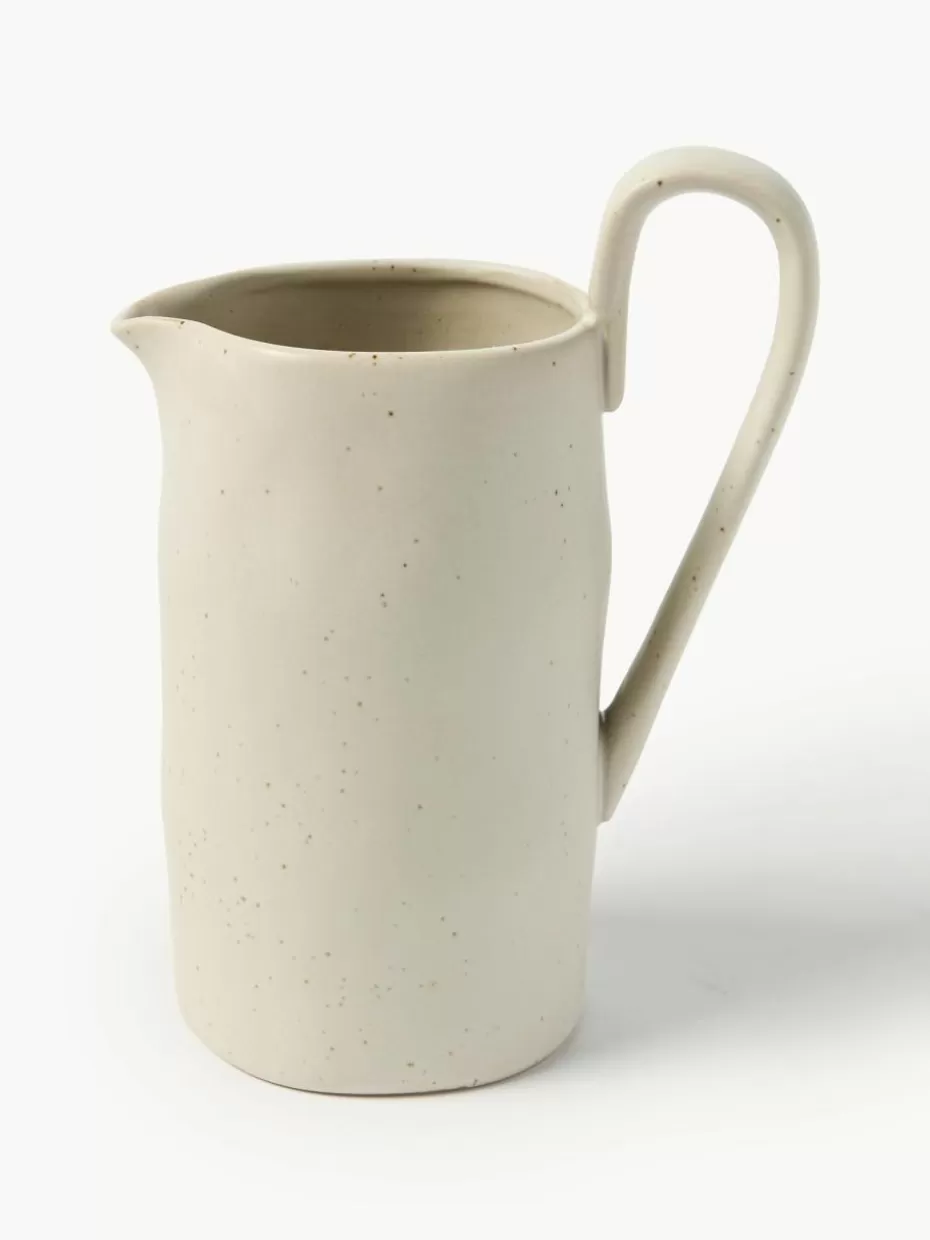 Nordic Celebrations | Kannen & Karaffen-ferm LIVING Krug Flow aus Steinzeug, 1 L Off White, gesprenkelt