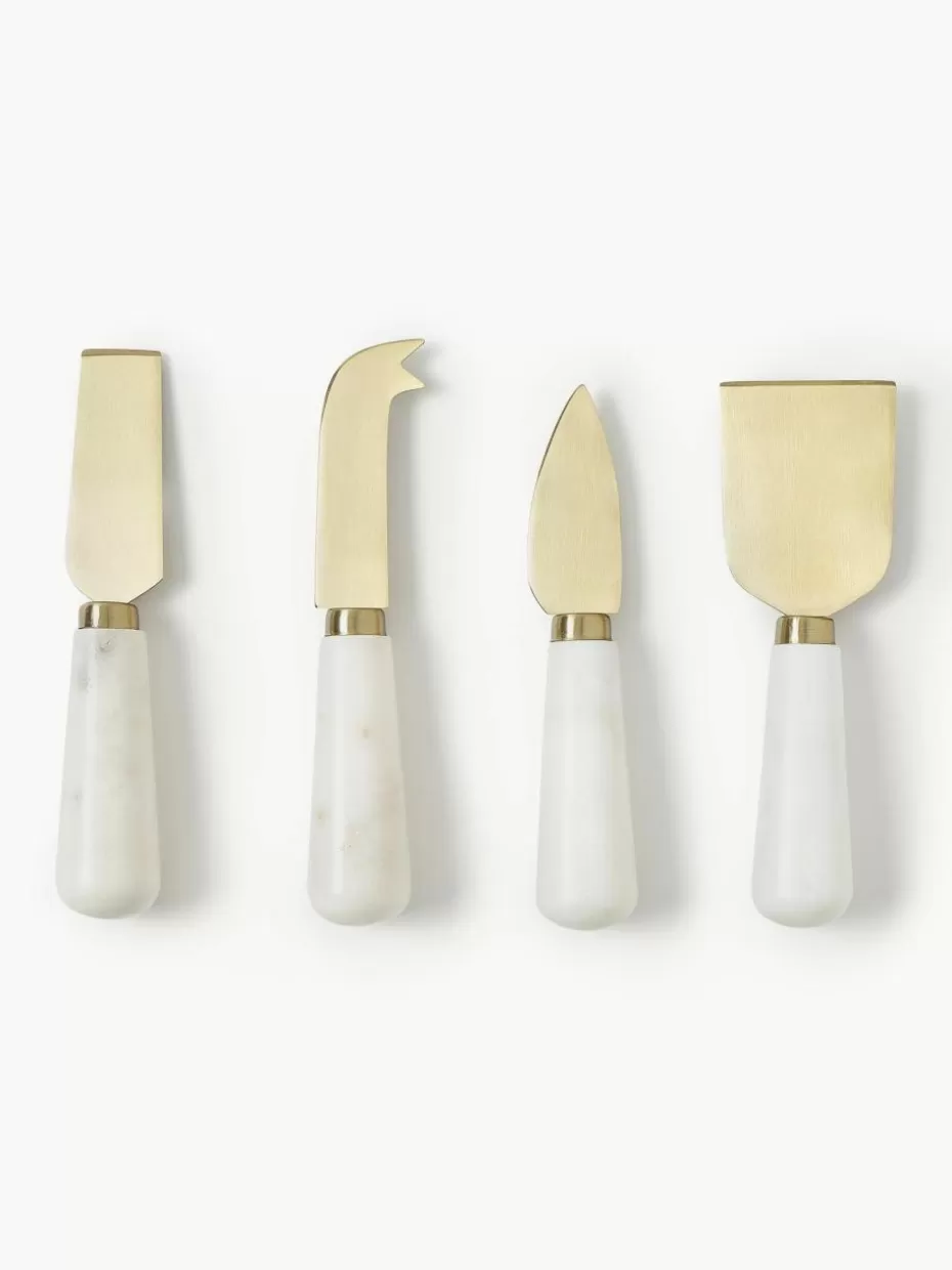 Küchenmesser-Westwing Collection Käsemesser Agata mit Marmorgriff, 4er-Set