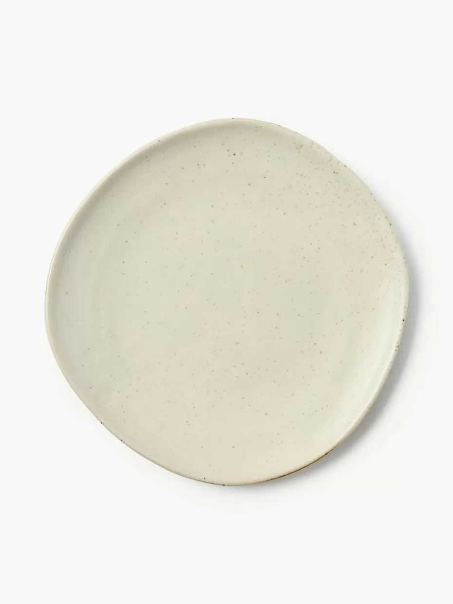 Weihnachtsgeschirr | Nordic Celebrations-ferm LIVING Kuchenteller Flow aus Steinzeug Off White, gesprenkelt