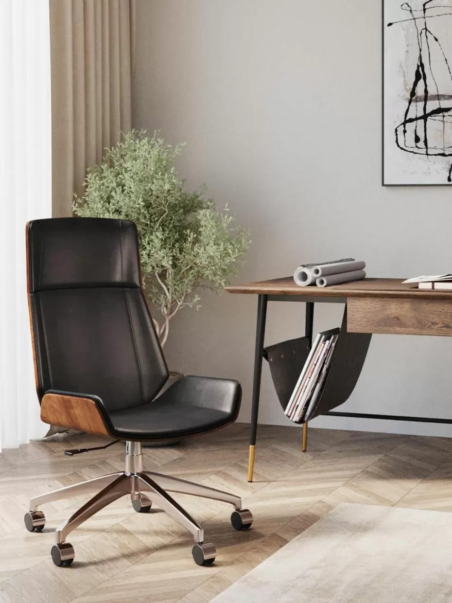 Schreibtischstühle-Kare Design Kunstleder-Schreibtischstuhl Rouven, höhenverstellbar