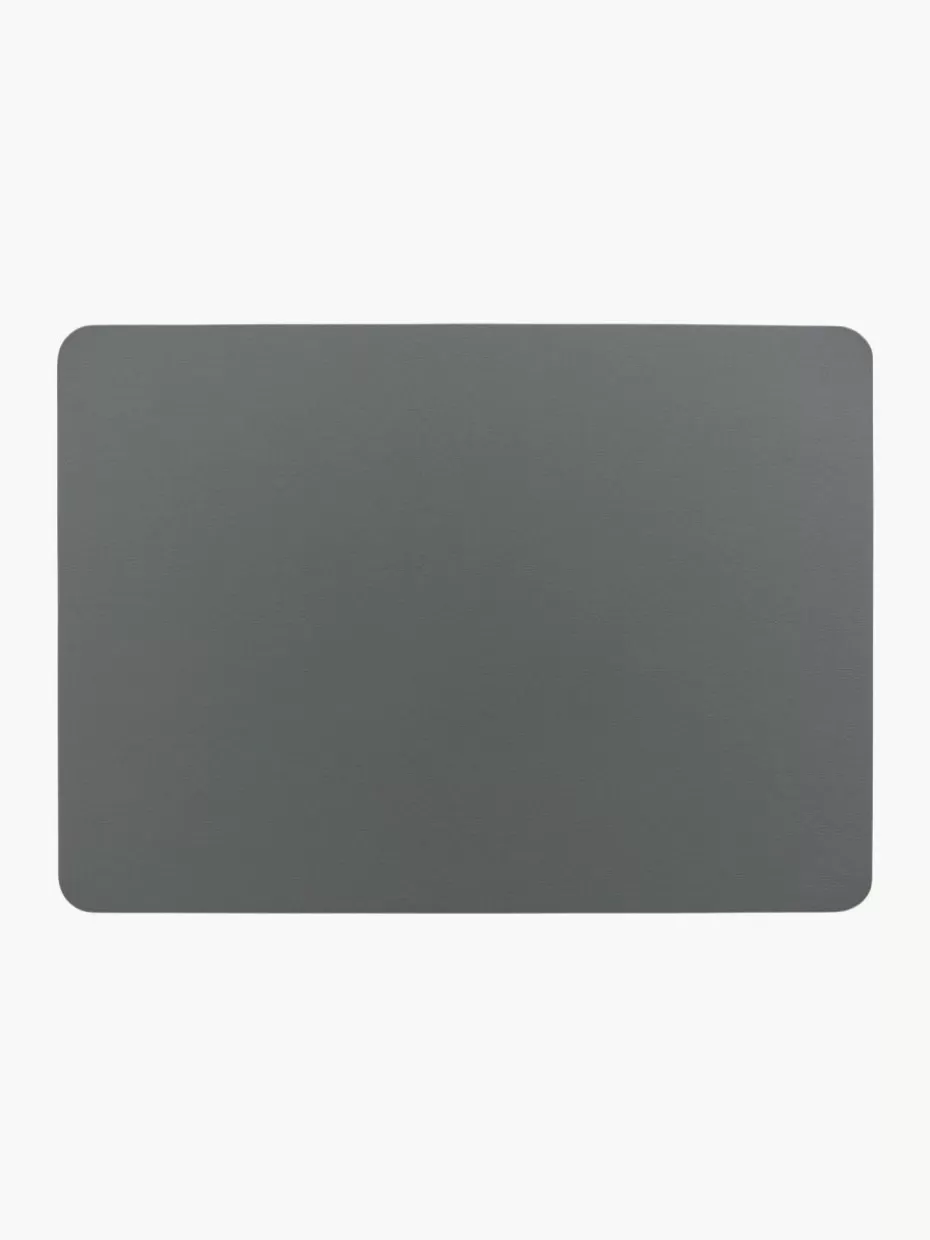 Tischsets | Tischsets-Asa Selection Kunstleder-Tischsets Pik, 2 Stück Dunkelgrau