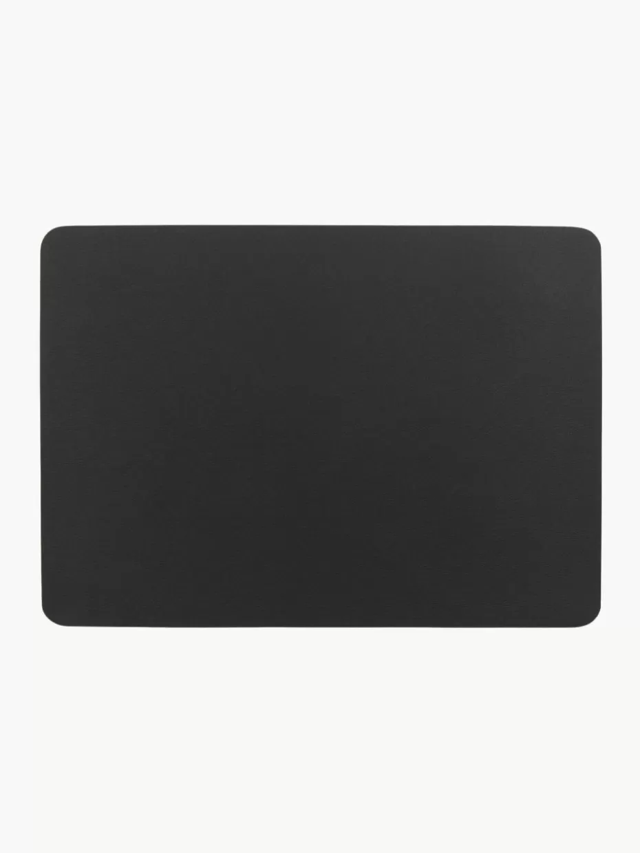 Tischsets | Tischsets-Asa Selection Kunstleder-Tischsets Pik, 2 Stück Schwarz