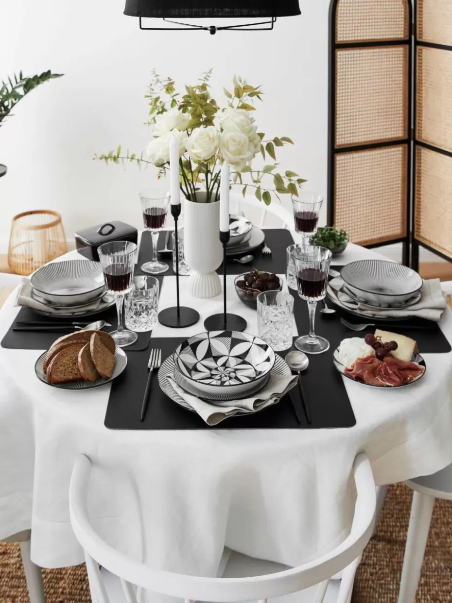 Tischsets | Tischsets-Asa Selection Kunstleder-Tischsets Pik, 2 Stück Schwarz
