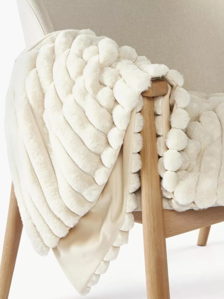 Decken & Plaids-Westwing Collection Kuscheldecke Lovey aus Kunstfell Cremeweiß