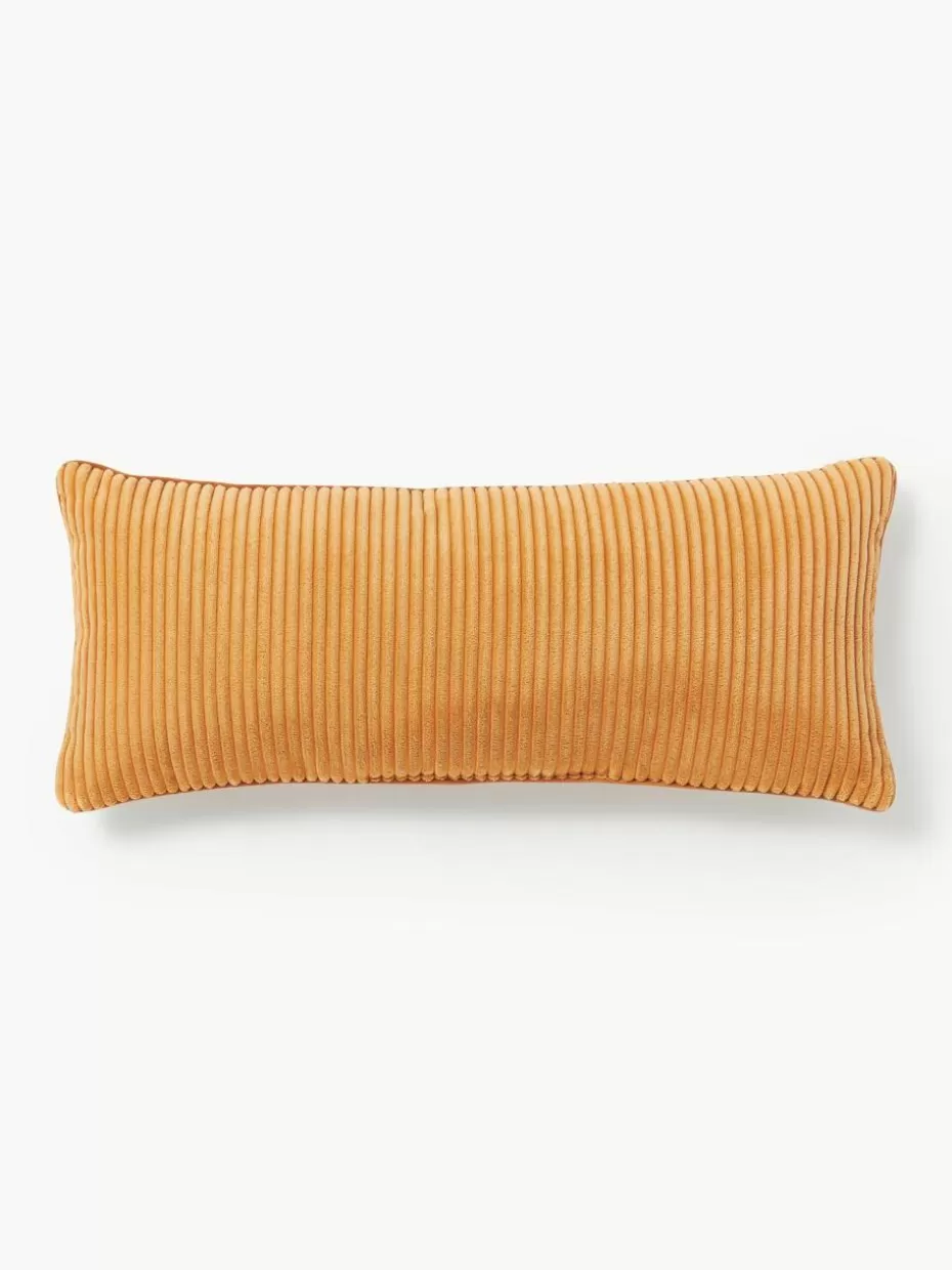 Dekokissen-Westwing Collection Langes Cord-Kissen Kylen Orange