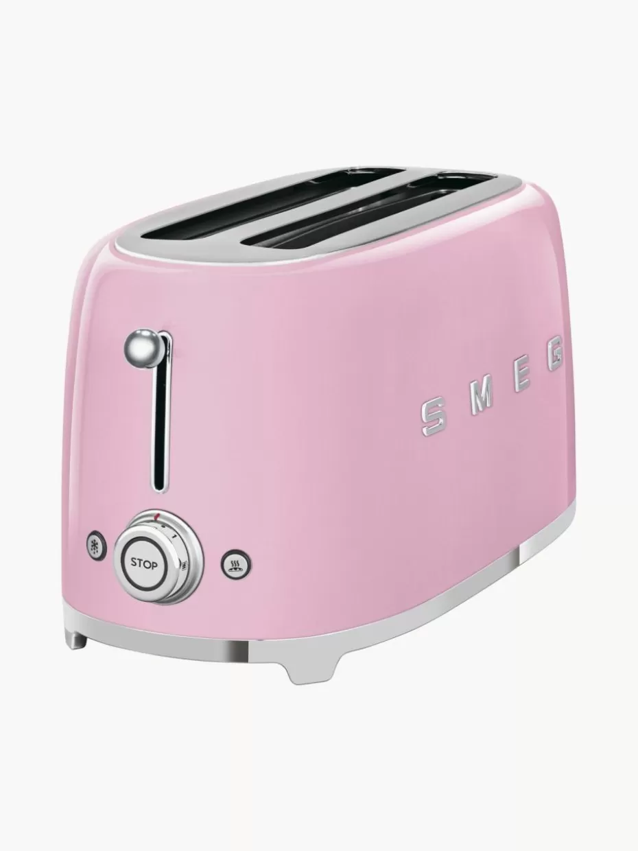 Toaster-Smeg Langschlitztoaster 50's Style Rosa, glänzend