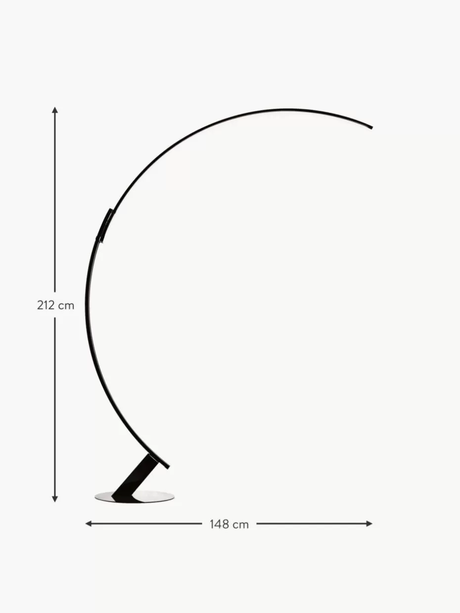 Led-Stehleuchten | Bogenlampen-kdln LED-Bogenlampe Kyudo, dimmbar Schwarz