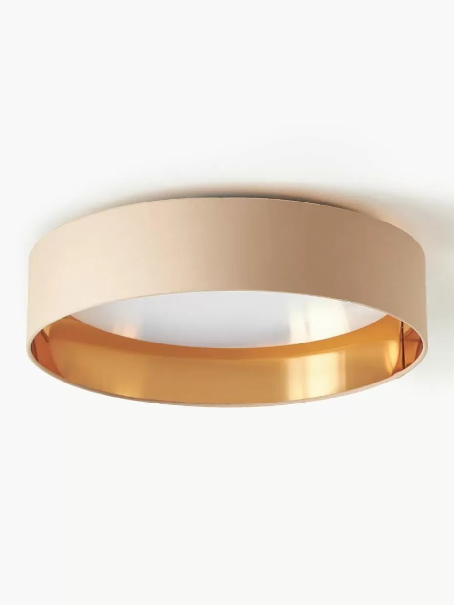 Led-Deckenleuchten-Westwing Collection LED-Deckenleuchte Mallory Beige, Goldfarben