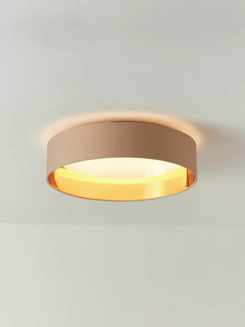 Led-Deckenleuchten-Westwing Collection LED-Deckenleuchte Mallory Beige, Goldfarben