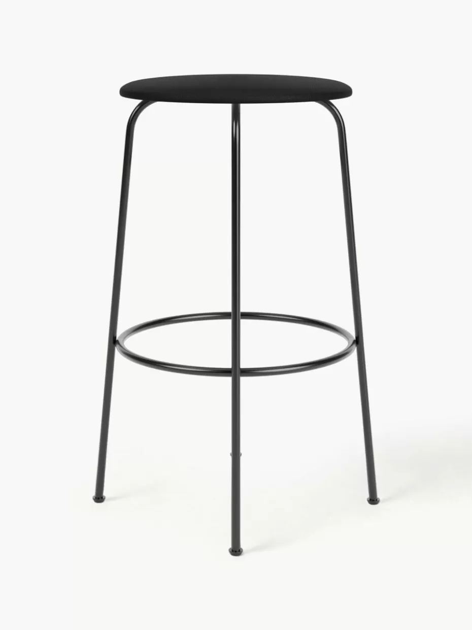 Barhocker-Audo Copenhagen Leder-Thekenhocker Afteroom mit Metall-Gestell Leder Schwarz, Schwarz