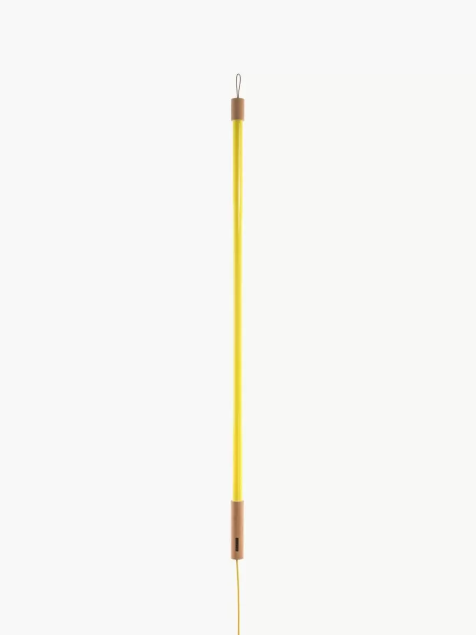 Led-Wandleuchten-Seletti LED-Wandleuchte Linea mit Stecker Zitronengelb