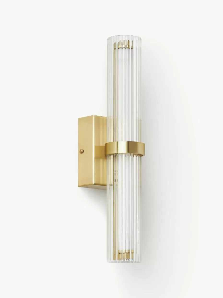 Led-Wandleuchten-Westwing Collection LED-Wandleuchte Mirabella Transparent, Goldfarben