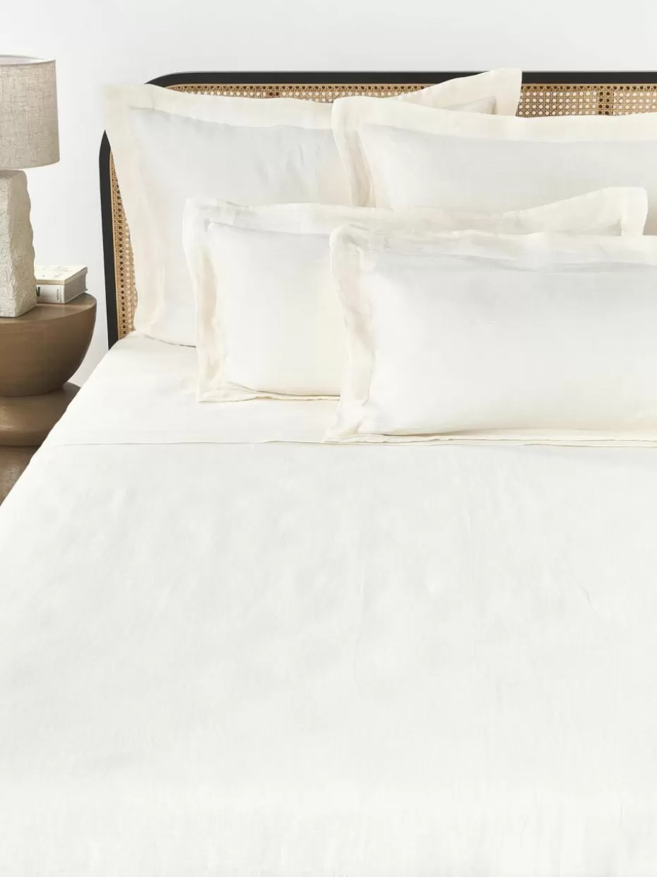 Betttücher-Westwing Collection Leinen-Betttuch Linna Off White