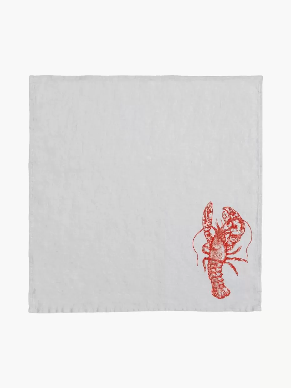 Servietten & Ringe | Servietten-Frohstoff Leinen-Serviette Hummer, handbedruckt