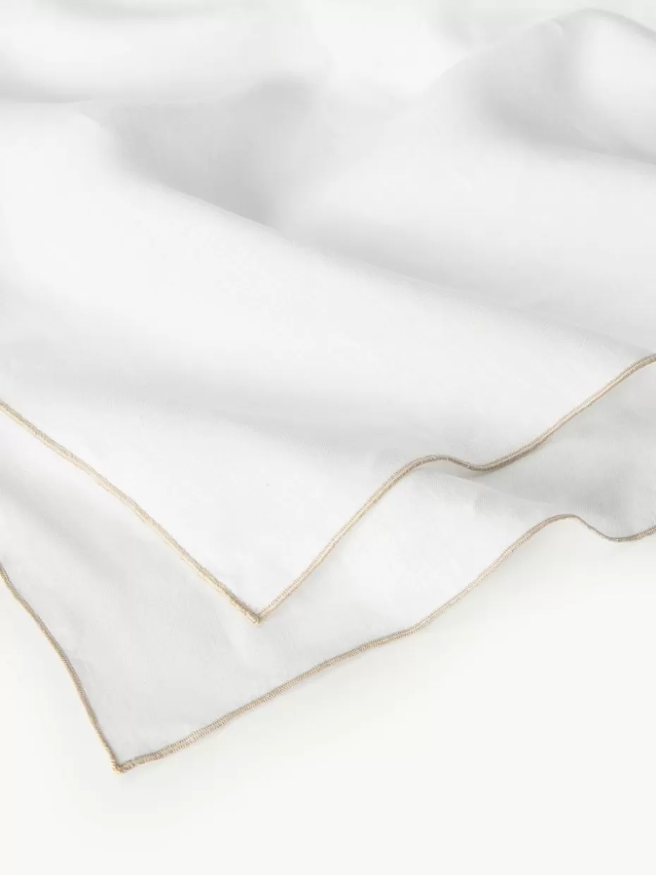 Weihnachtstischwäsche | Tischdecken-Westwing Collection Leinen-Tischdecke Kennedy mit Umkettelung Weiß, Hellbeige