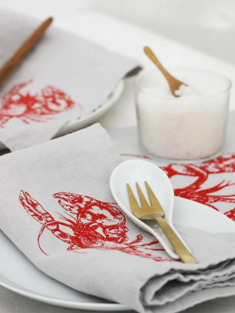 Tischsets | Tischsets-Frohstoff Leinen-Tischset Lobster, handbedruckt