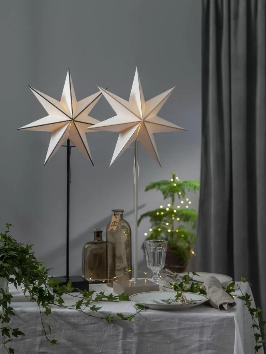 Weihnachtsbeleuchtung | Family Holidays-Star Trading Leuchtstern Astro aus Kiefernholz Schwarz, Weiß