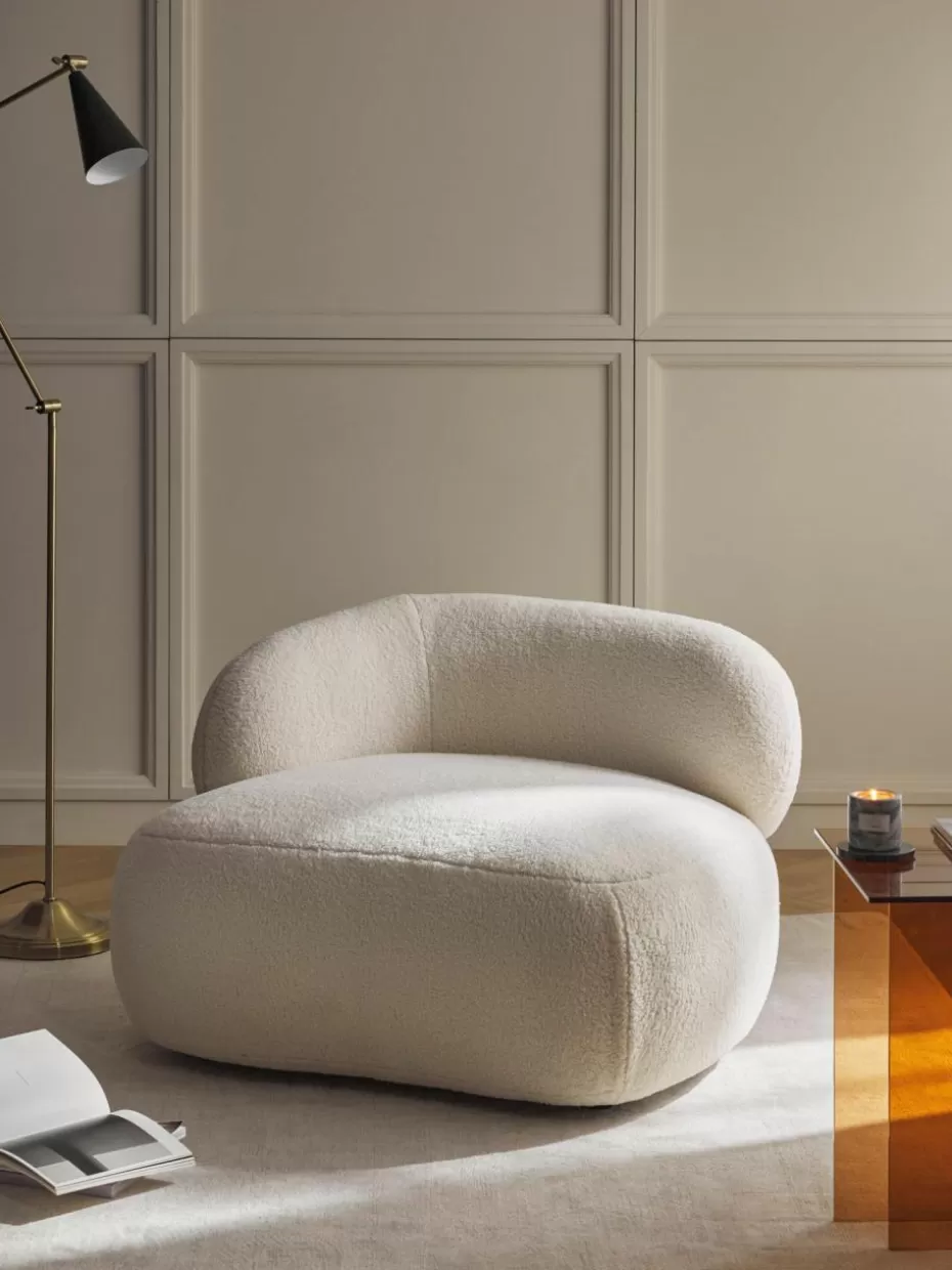 Sessel | Sofaserien-Westwing Collection Loungesessel Alba aus Teddyfell Teddy Off White