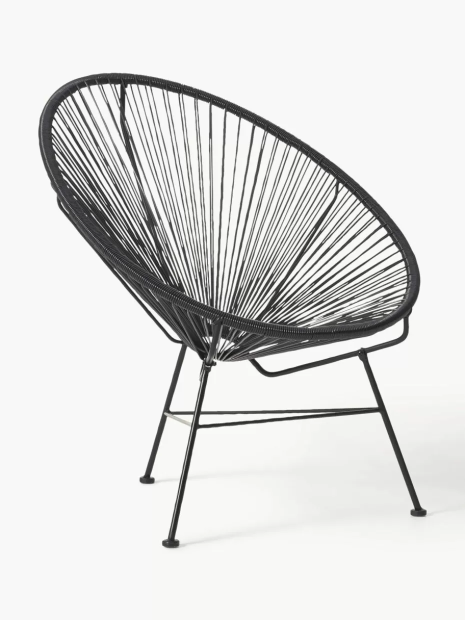 Sessel-Westwing Collection Loungesessel Bahia aus Kunststoff-Geflecht Schwarz