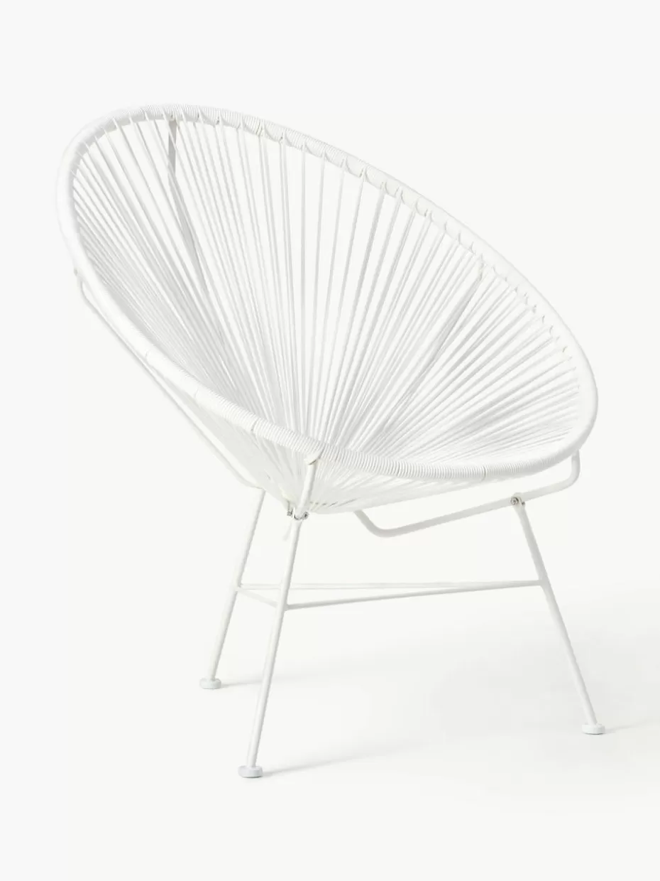 Sessel-Westwing Collection Loungesessel Bahia aus Kunststoff-Geflecht Weiß