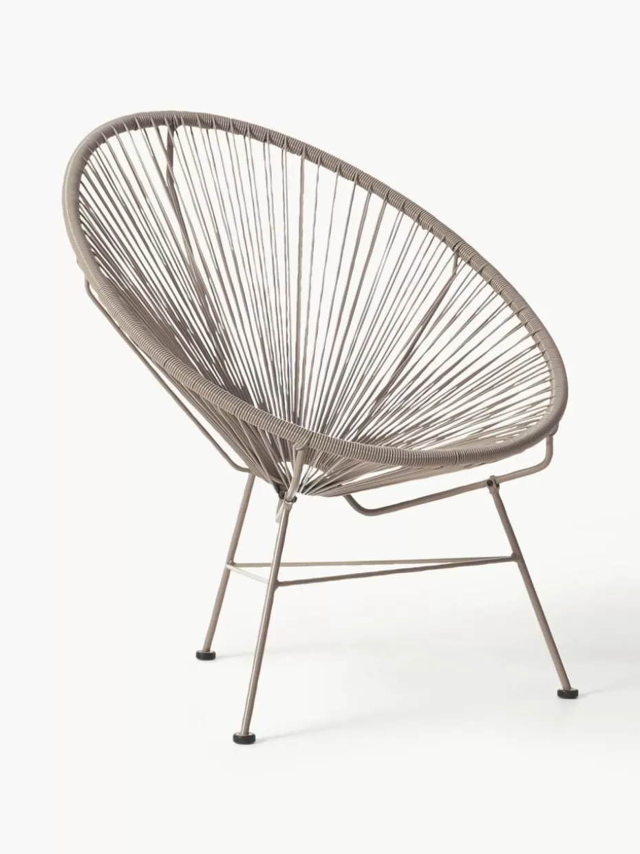 Sessel-Westwing Collection Loungesessel Bahia aus Kunststoff-Geflecht Taupe