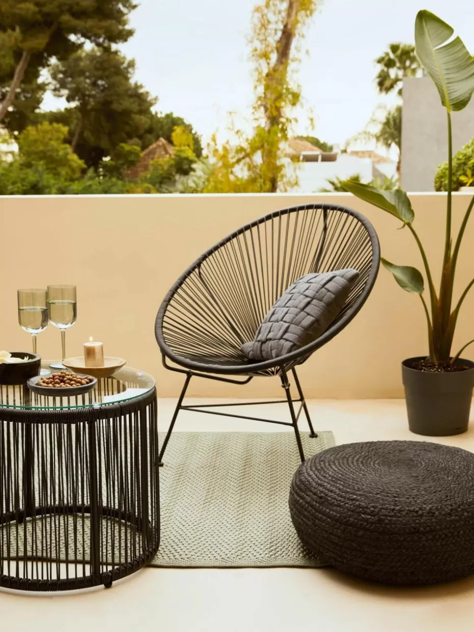 Sessel-Westwing Collection Loungesessel Bahia aus Kunststoff-Geflecht Schwarz