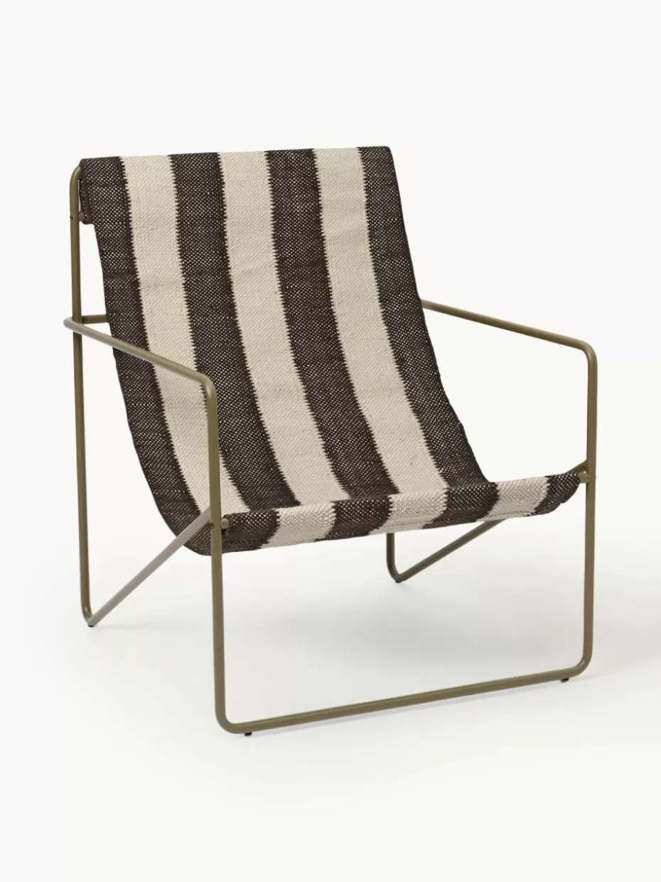 Sessel-ferm LIVING Loungesessel Desert Webstoff Hellbeige, Anthrazit, Olivgrün