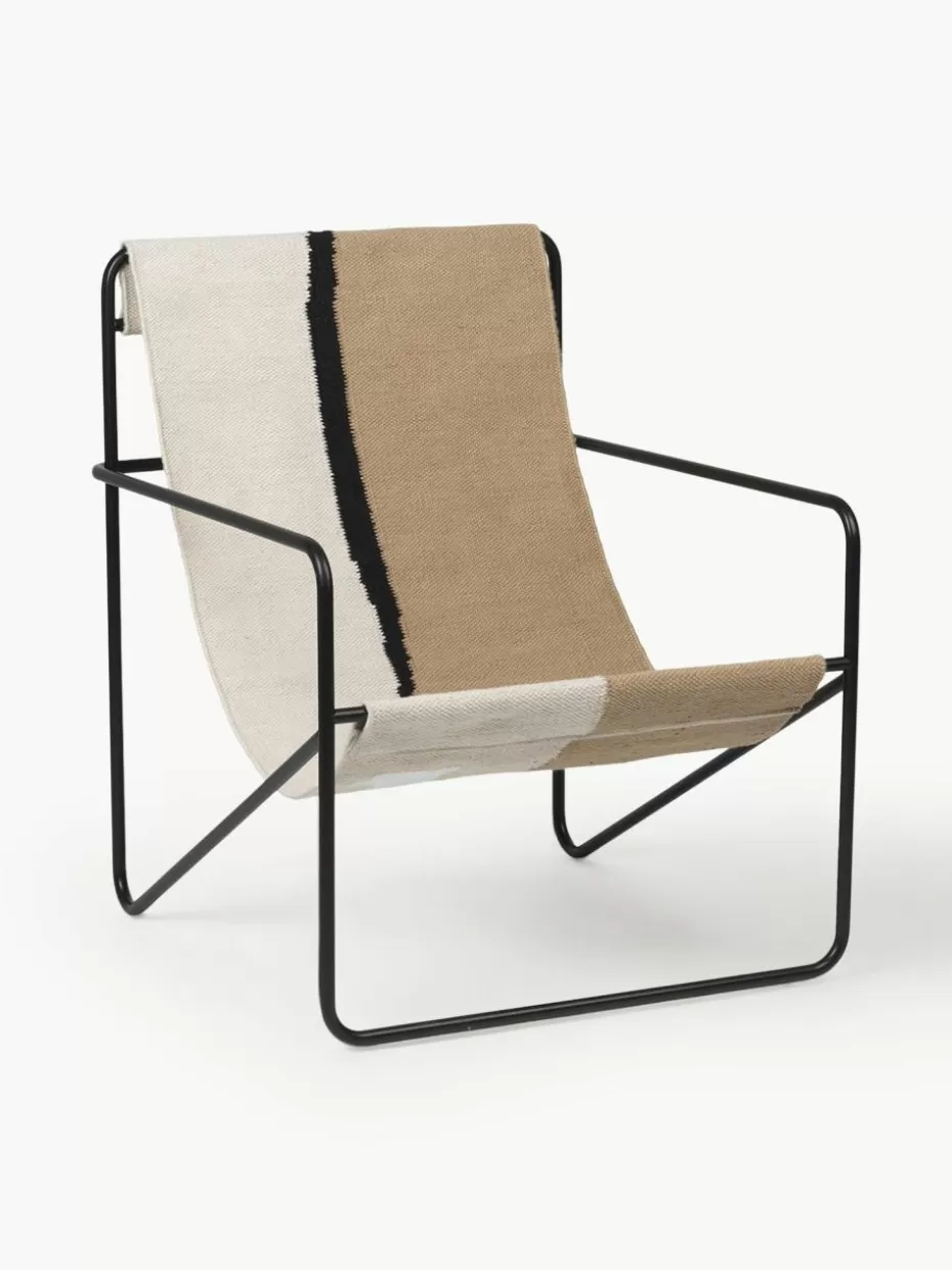 Sessel-ferm LIVING Loungesessel Desert Webstoff Off White, Beige, Schwarz