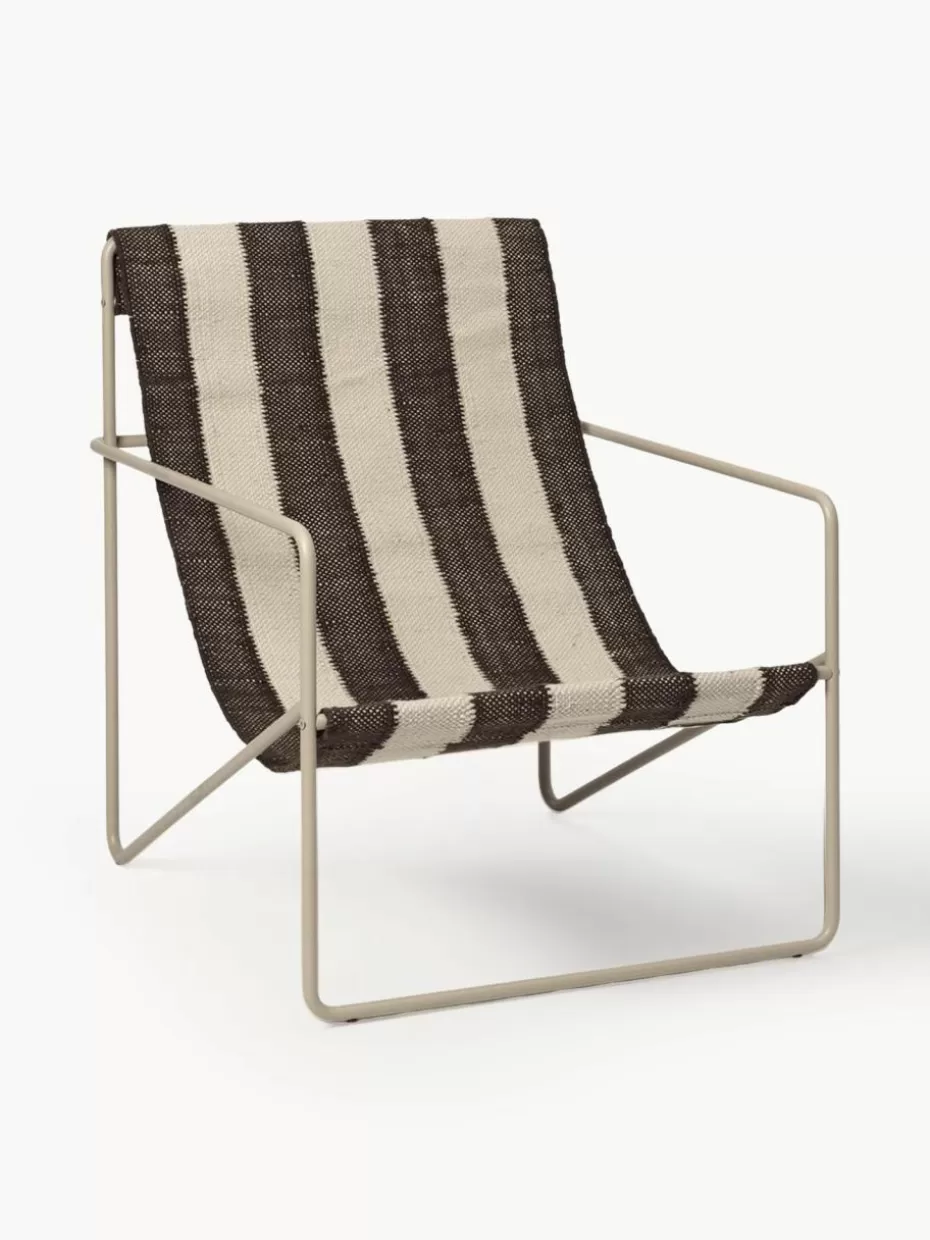 Sessel-ferm LIVING Loungesessel Desert Webstoff Hellbeige, Dunkelbraun, Greige