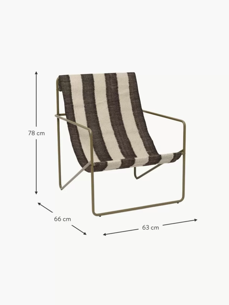 Sessel-ferm LIVING Loungesessel Desert Webstoff Hellbeige, Anthrazit, Olivgrün