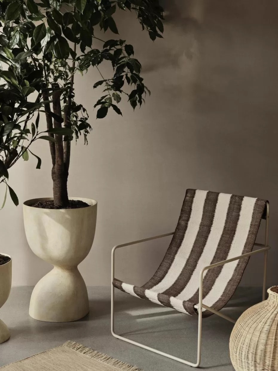 Sessel-ferm LIVING Loungesessel Desert Webstoff Hellbeige, Dunkelbraun, Greige