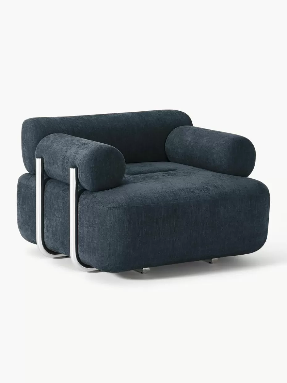 Sessel | Sofaserien-Westwing Collection Loungesessel Stella Webstoff Denimblau