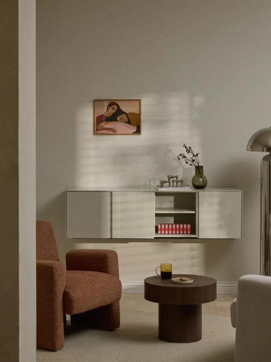 Kommoden & Sideboards-Westwing Collection Lowboard Shea mit geriffelter Front Hellbeige