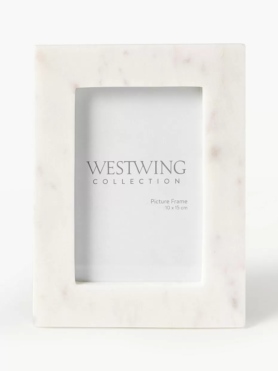 Bilderrahmen-Westwing Collection Marmor-Bilderrahmen Lugano, in verschiedenen Größen Weiß, marmoriert