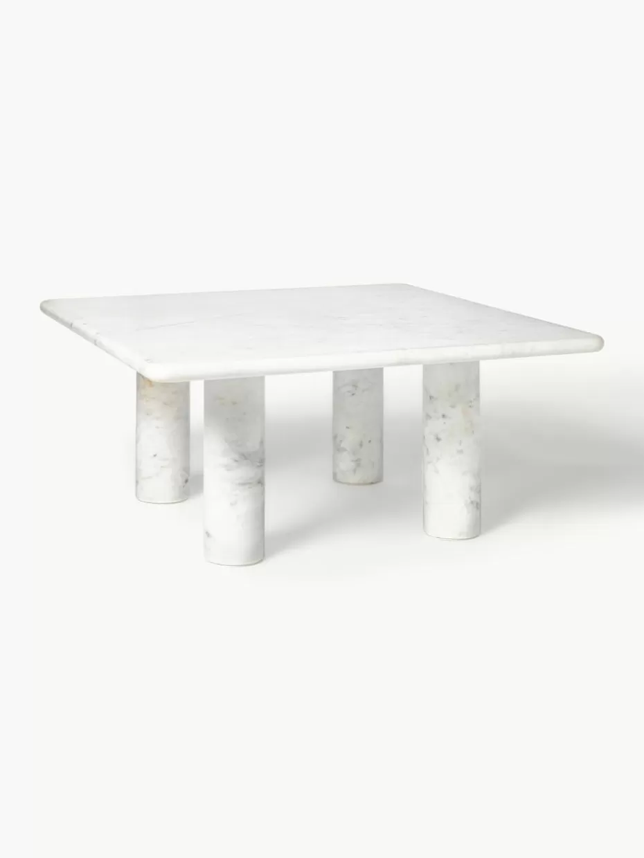 Couchtische-Westwing Collection Marmor-Couchtisch Mabel Weiß, marmoriert