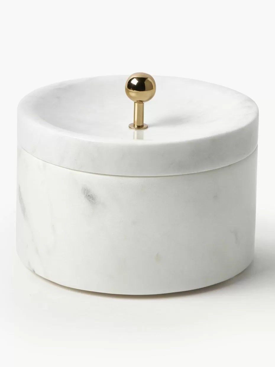 Dosen & Schmuckkästchen-Westwing Collection Marmor-Schmuckkästchen Selina mit Deckel