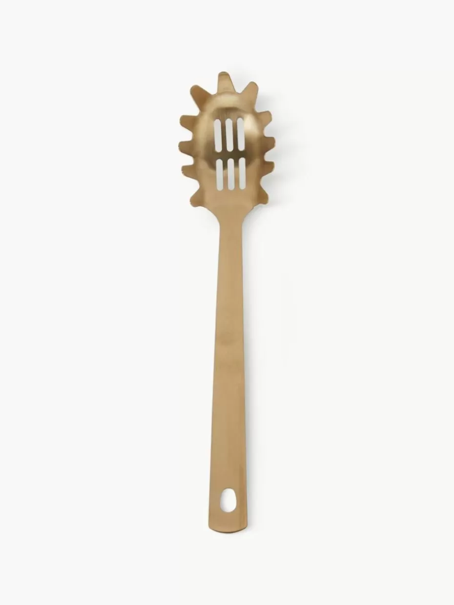Küchenhelfer | Servierbesteck-Nordal Matt gebürsteter Spaghettilöffel Goldies