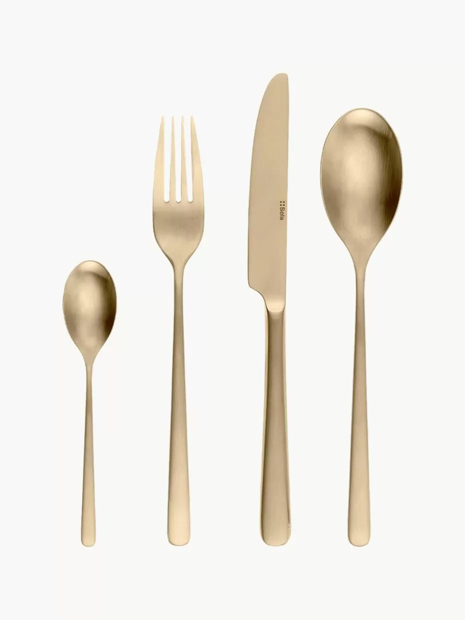 Besteck-Sets-Sola Switzerland Matt gebürstetes Besteck-Set Anemone, 4 Personen (16-tlg.)