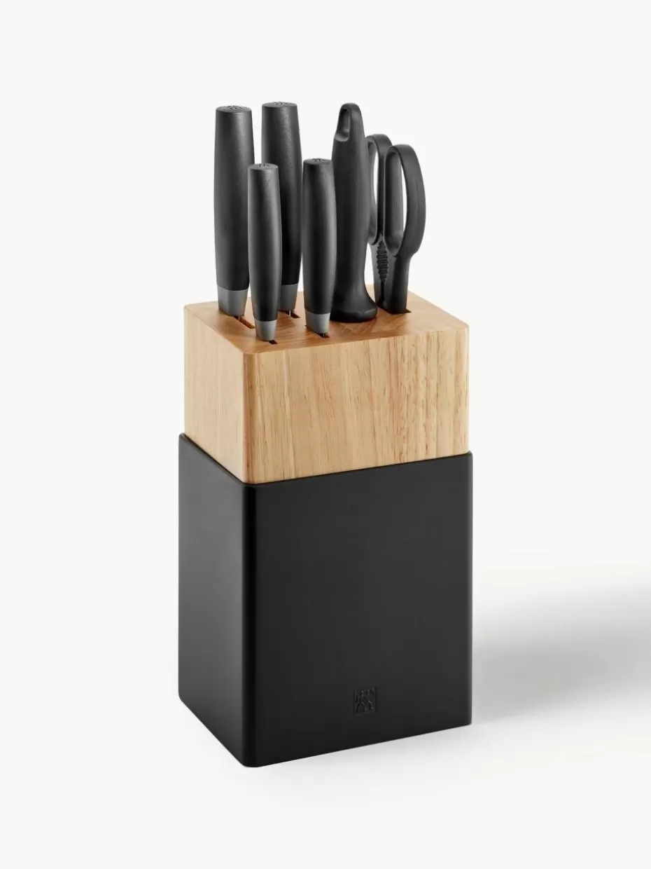 Küchenmesser-Zwilling Messerblock Now aus Kautschukholz, 7er-Set